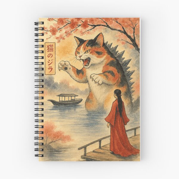 Item preview, CJapanese Catzilla Cat Kaiju Watercolor designed and sold by pstrength.