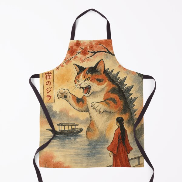 Item preview, CJapanese Catzilla Cat Kaiju Watercolor designed and sold by pstrength.
