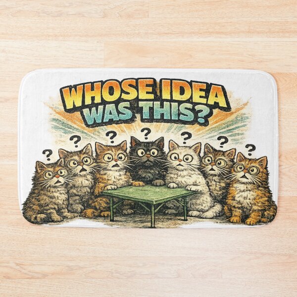 Item preview, Whose Idea Was This Funny Cat Meeting Meme Sticker designed and sold by irfanshikh.