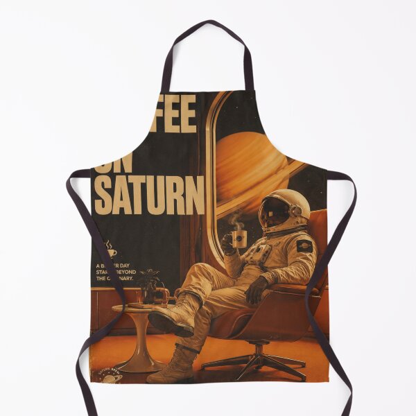 Item preview, Coffee On Saturn – Retro Futuristic Space Poster designed and sold by Watchyyy.