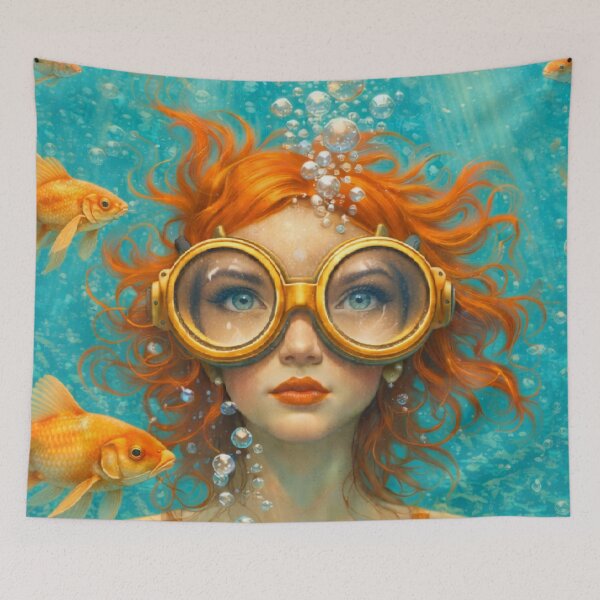Item preview, Underwater Goggles Girl designed and sold by Blijjet Creative Studio.
