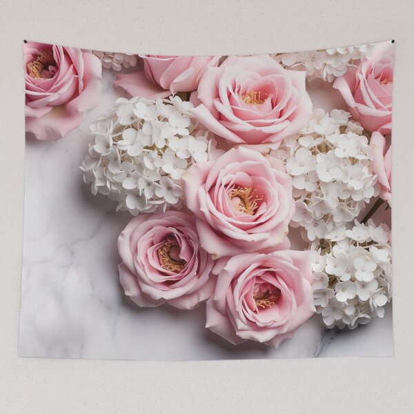 Item preview, Pink Rose Cluster Marble Art designed and sold by IntelliMindDesigns.