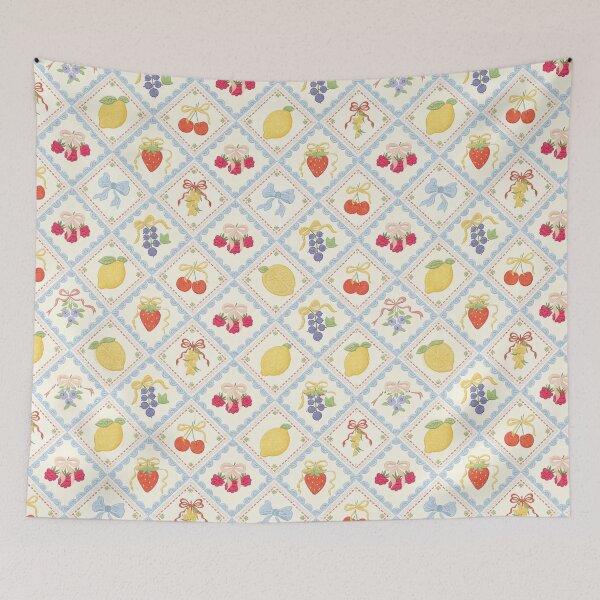 Item preview, Coquette Berry Patchwork Pattern designed and sold by Mochi Doodle.