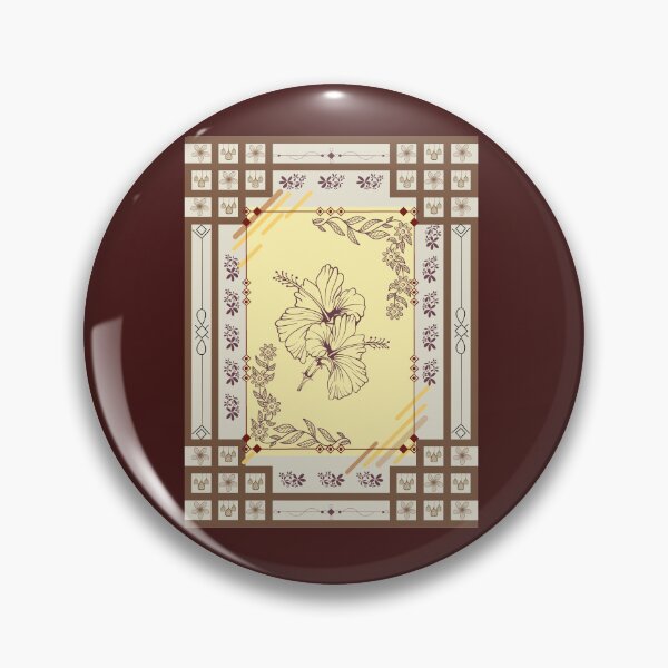 Item preview, Vintage Botanical Hibiscus Frame Ornate Traditional Linework  designed and sold by Rehnair.