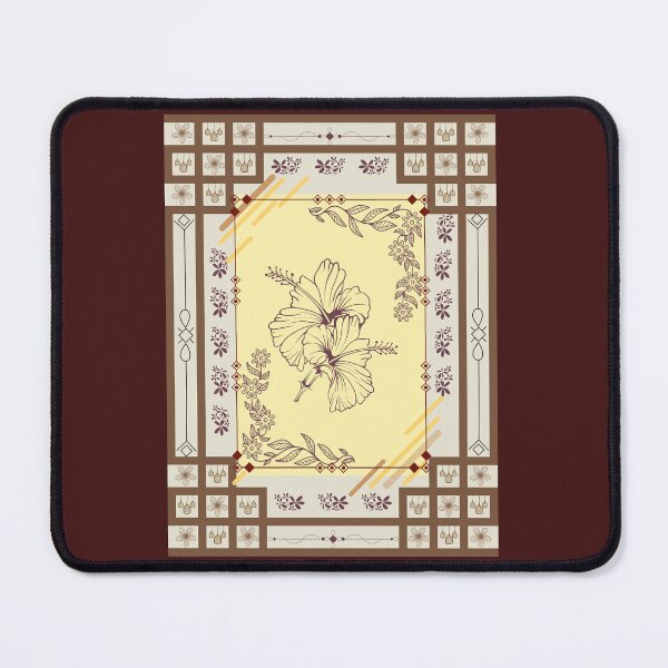 Item preview, Vintage Botanical Hibiscus Frame Ornate Traditional Linework  designed and sold by Rehnair.