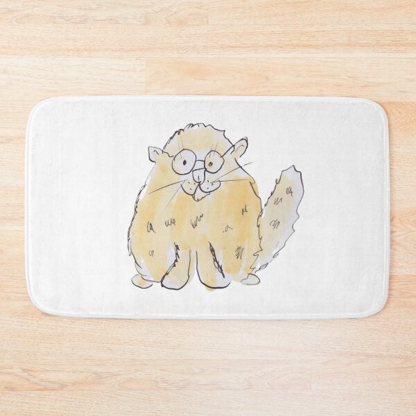 Item preview, A little yellow cat wearing glasses designed and sold by Inky Fingers Illustrations.
