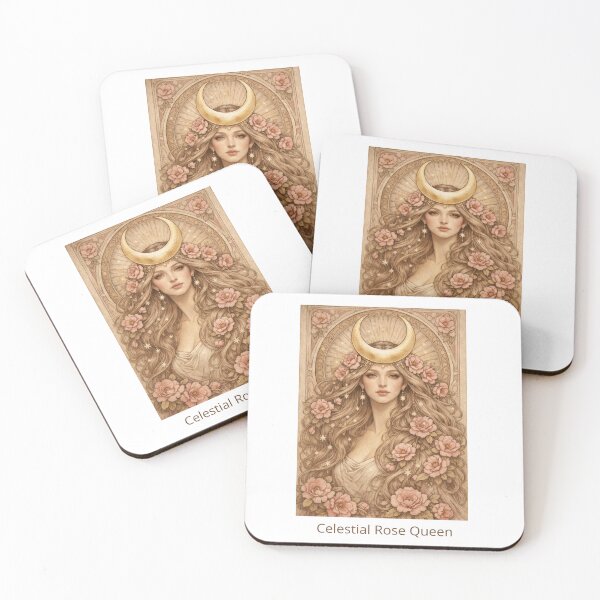 Item preview,  Celestial Rose Queen Art Nouveau Moon Goddess Vintage Boho Gift For Moon Lover designed and sold by Print Loft.