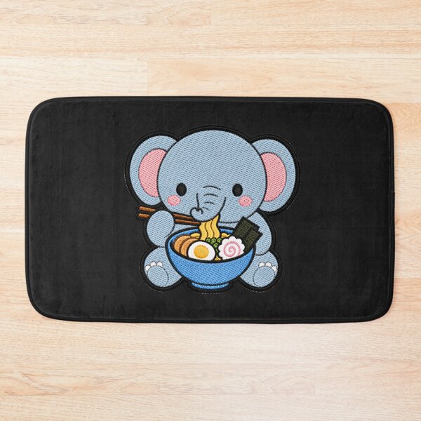 Item preview, Cute Kawaii Elephant Eating Ramen designed and sold by ColorSplash123.