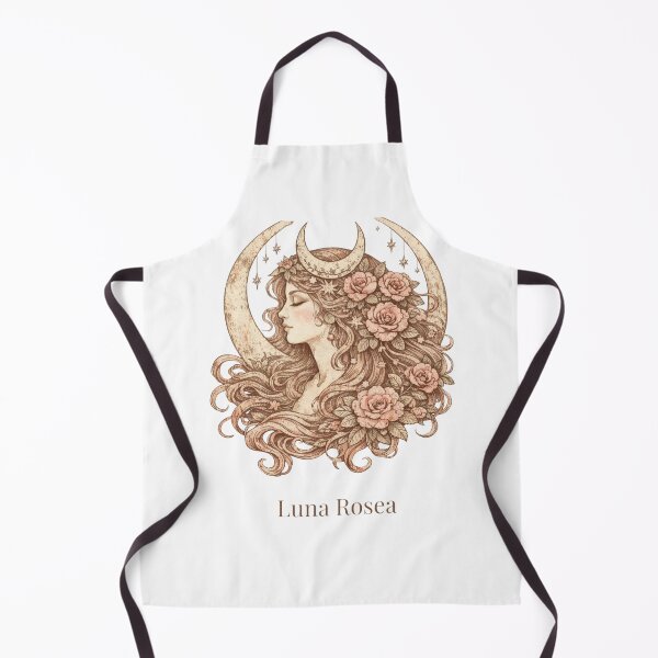 Item preview, Luna Rosea Watercolor Moon Goddess Roses Vintage Boho Art designed and sold by Print Loft.