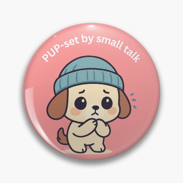 Item preview, Cute Nervous Puppy [Round Edition] designed and sold by Social Signals.