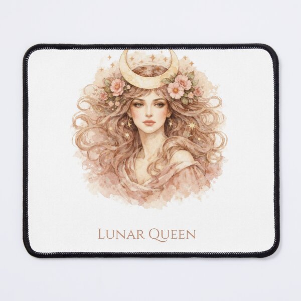 Item preview, Lunar Queen Watercolor Moon Goddess Boho Celestial Woman designed and sold by Print Loft.