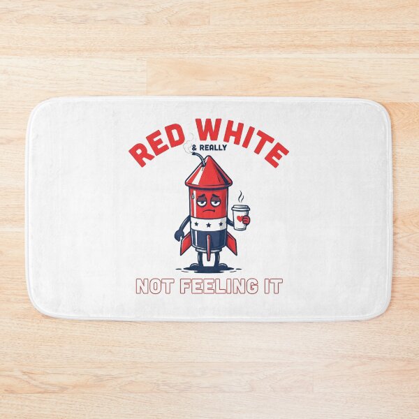 Item preview, Red White & Really Not Feeling It Funny Patriotic Meme Rocket | Tired 4th of July Humor designed and sold by ZyziowskyArt.