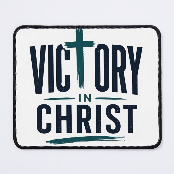 Item preview, Victory In Christ Christian Typography Sticker designed and sold by Omanut Studio — By Ashwin..