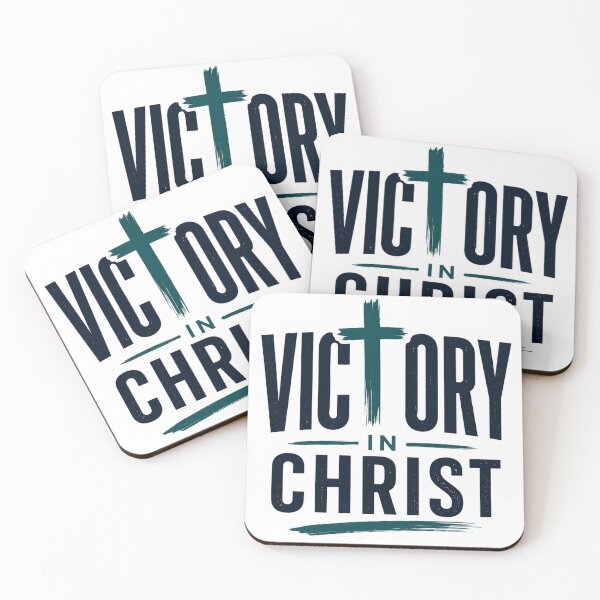 Item preview, Victory In Christ Christian Typography Sticker designed and sold by Omanut Studio — By Ashwin..