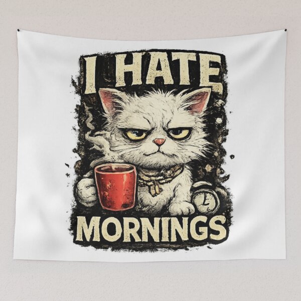 Item preview, I Hate Mornings Grumpy Cat Coffee Shirt designed and sold by Cavalier-org.