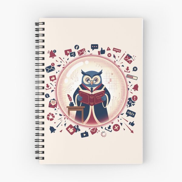 Item preview, The Digital Detox Shield: Scholar Owl Focus Bubble designed and sold by MarkRemarkable.