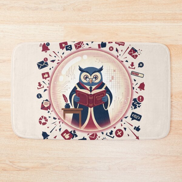 Item preview, The Digital Detox Shield: Scholar Owl Focus Bubble designed and sold by MarkRemarkable.