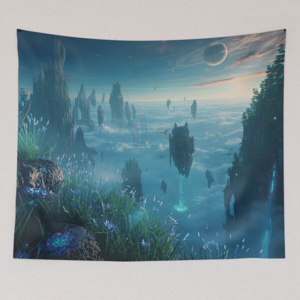 Item preview, Floating Shimmering Isles Fantasy Alien Landscape designed and sold by Luminous Wilds.