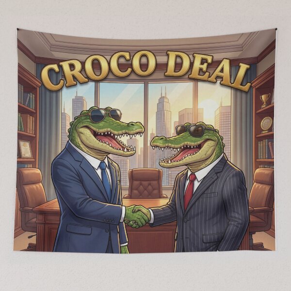 Item preview, Croco Deal – Funny Crocodile Business Deal Pun Illustration 2 designed and sold by WordPlayStudio.