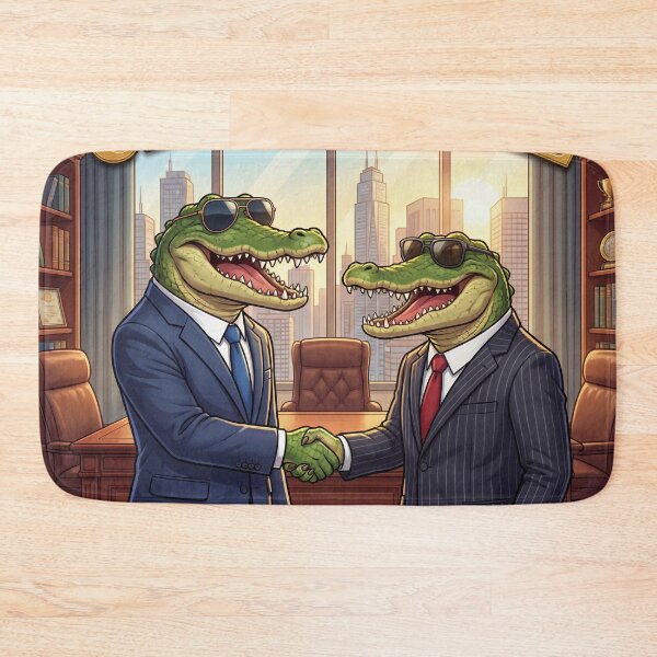 Item preview, Croco Deal – Funny Crocodile Business Deal Pun Illustration 2 designed and sold by WordPlayStudio.