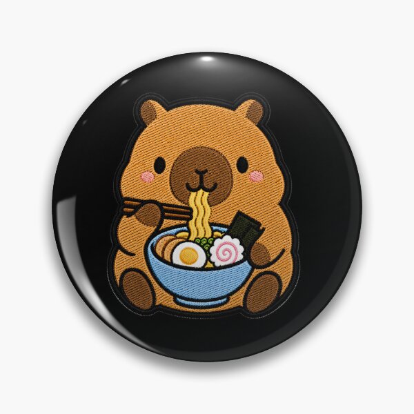 Item preview, Cute Kawaii Capybara Eating Ramen designed and sold by ColorSplash123.