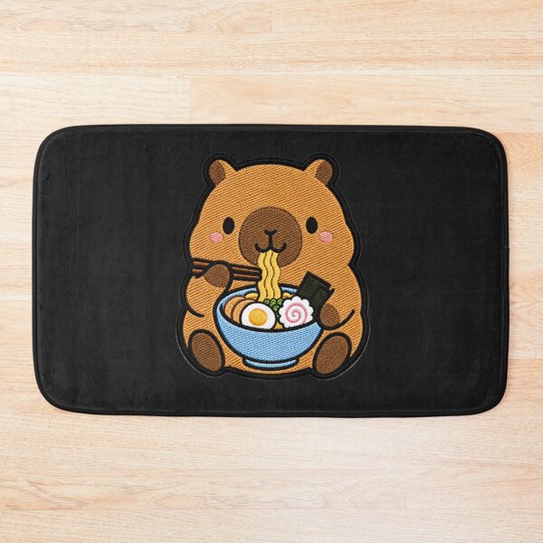 Item preview, Cute Kawaii Capybara Eating Ramen designed and sold by ColorSplash123.