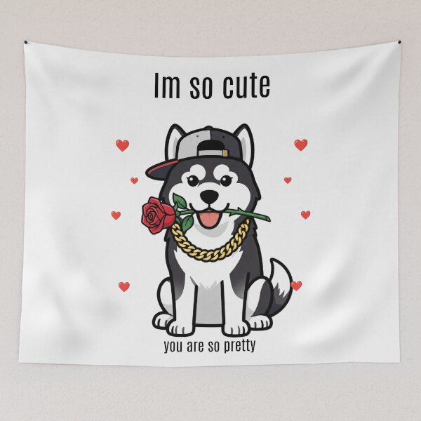Item preview, Romantic husky dog designed and sold by SevenArtist77.