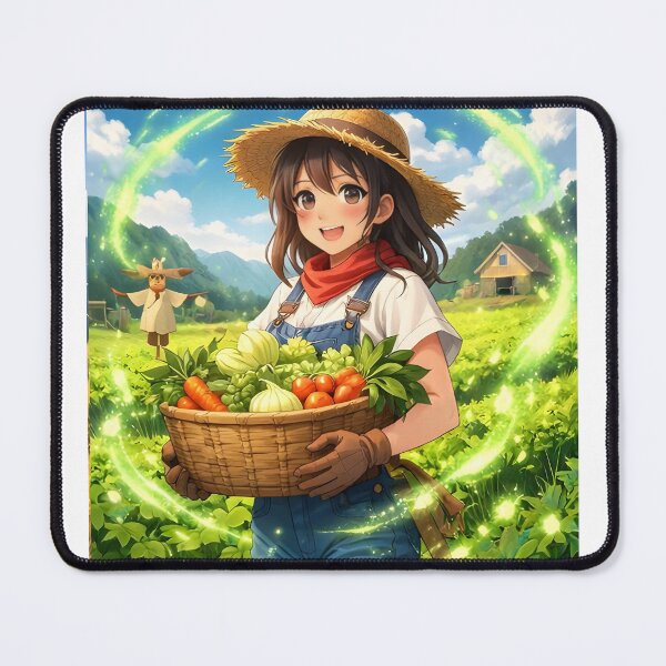 Item preview, Whimsical Anime Farm Girl | Cottagecore Harvest Aesthetic | Cute Farming Art designed and sold by Anshugoyal.