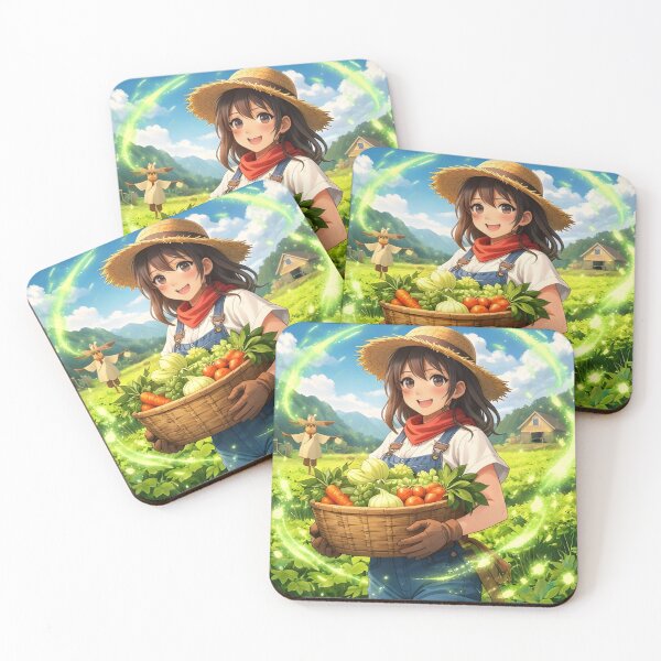 Item preview, Whimsical Anime Farm Girl | Cottagecore Harvest Aesthetic | Cute Farming Art designed and sold by Anshugoyal.