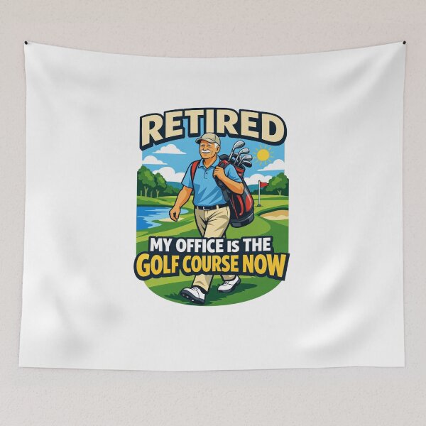 Item preview,  Retired My Office Is The Golf Course Now Flat Vector Cartoon Funny Retirement Gift designed and sold by Print Loft.