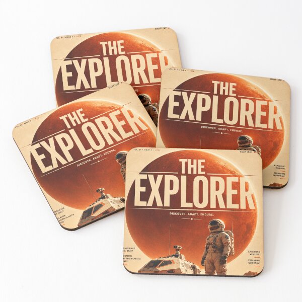 Item preview, The Explorer – Vintage NASA Retro Futurism Poster designed and sold by Watchyyy.