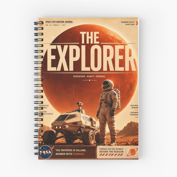 Item preview, The Explorer – Vintage NASA Retro Futurism Poster designed and sold by Watchyyy.