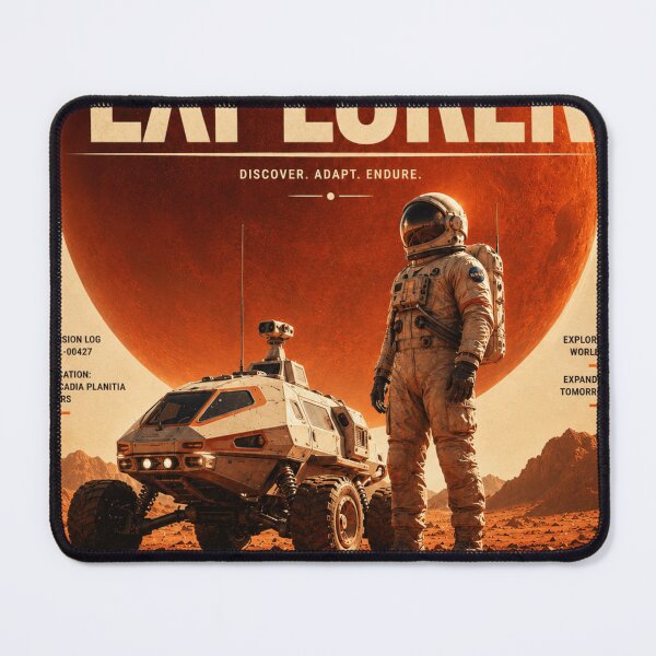 Item preview, The Explorer – Vintage NASA Retro Futurism Poster designed and sold by Watchyyy.