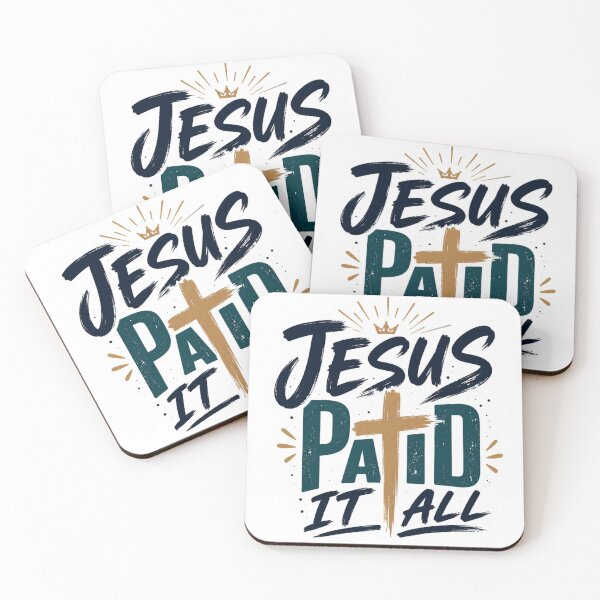 Item preview, Jesus Paid It All Christian Typography Sticker designed and sold by Omanut Studio — By Ashwin..