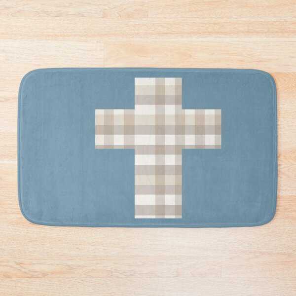 Item preview, Vintage Gingham Soft Brown Cross | Christian Faith Symbol designed and sold by Bound for Wonder.