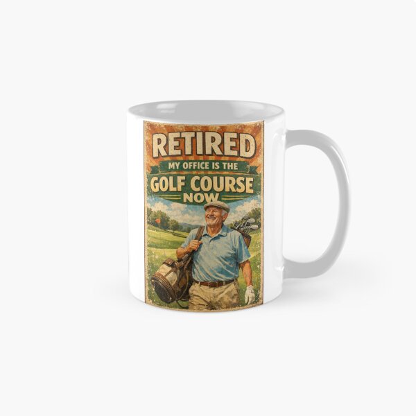 Item preview, Retired My Office Is The Golf Course Now Retro Bearded Golfer Funny Retirement Gift designed and sold by Print Loft.