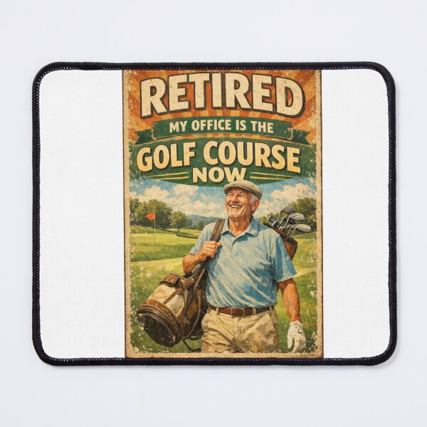 Item preview, Retired My Office Is The Golf Course Now Retro Bearded Golfer Funny Retirement Gift designed and sold by Print Loft.