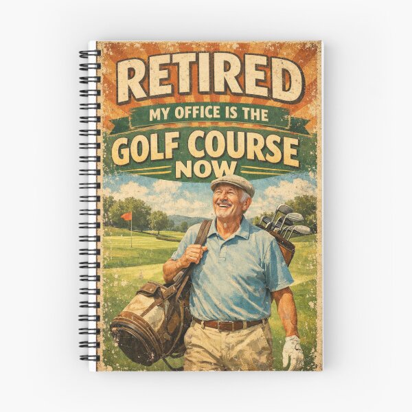 Item preview, Retired My Office Is The Golf Course Now Retro Bearded Golfer Funny Retirement Gift designed and sold by Print Loft.