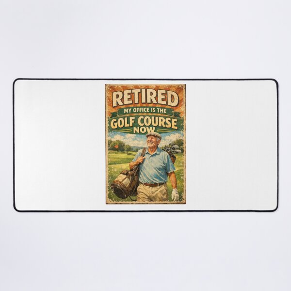 Item preview, Retired My Office Is The Golf Course Now Retro Bearded Golfer Funny Retirement Gift designed and sold by Print Loft.
