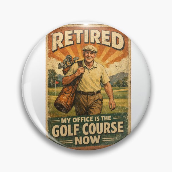 Item preview, Retired My Office Is The Golf Course Now Retro Vintage Funny Retirement Gift For Golfer designed and sold by Print Loft.