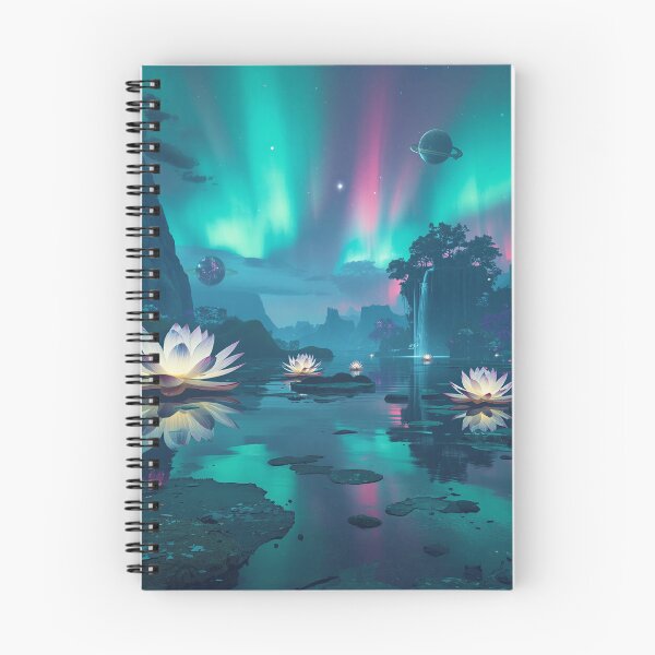 Item preview, Aurora Lotus Sanctuary Fantasy Landscape designed and sold by Luminous Wilds.