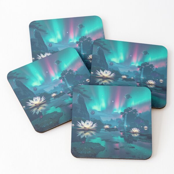Item preview, Aurora Lotus Sanctuary Fantasy Landscape designed and sold by Luminous Wilds.