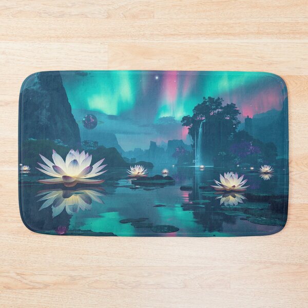 Item preview, Aurora Lotus Sanctuary Fantasy Landscape designed and sold by Luminous Wilds.