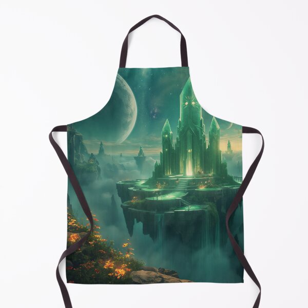 Item preview, Emerald Sky Temple Fantasy Alien Landscape designed and sold by Luminous Wilds.