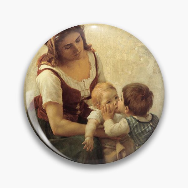 Item preview, Mother and children by Timoleon Marie Lobrichon - Vintage Oil Painting Motherhood Scene for Classical Art Lovers designed and sold by RickE.