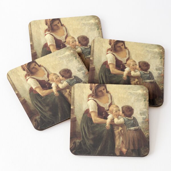 Item preview, Mother and children by Timoleon Marie Lobrichon - Vintage Oil Painting Motherhood Scene for Classical Art Lovers designed and sold by RickE.