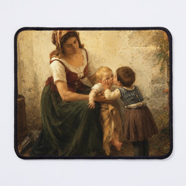 Item preview, Mother and children by Timoleon Marie Lobrichon - Vintage Oil Painting Motherhood Scene for Classical Art Lovers designed and sold by RickE.