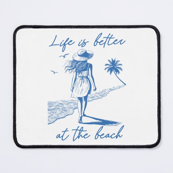 Item preview, Life is Better at the Beach – Beach Walk Girl Sun Hat Ocean Design designed and sold by Canvas-Whispers.