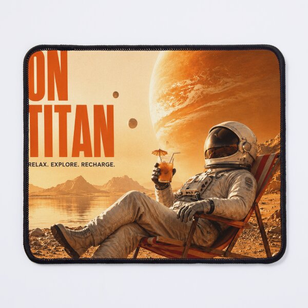 Item preview, Weekend On Titan – Retro Futuristic Travel Poster designed and sold by Watchyyy.