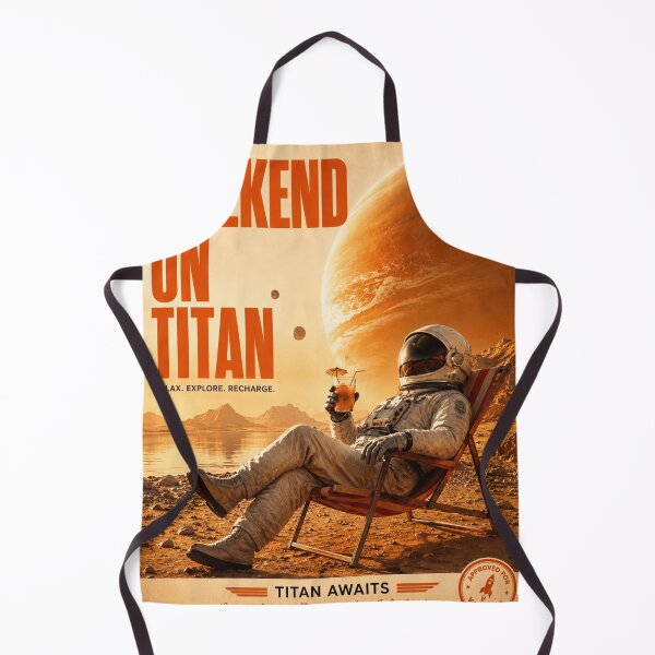 Item preview, Weekend On Titan – Retro Futuristic Travel Poster designed and sold by Watchyyy.